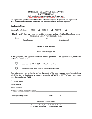 Colleague Evaluation Form