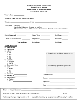 School Facility Reservation Form