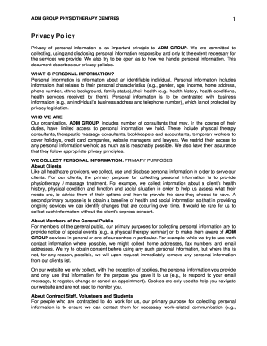 Form 3 Privacy Policy Health Practitioner Sample Form