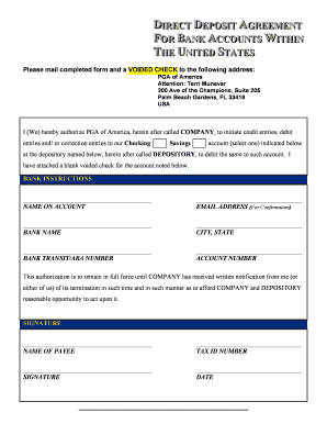 Direct Deposit Agreement
