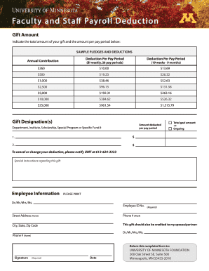 University of Minnesota Foundation Gift Form