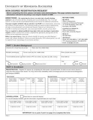 Non-Degree Registration Request Form