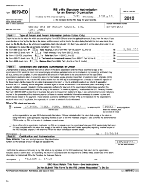 IRS Form 8879-EO Signature Authorization