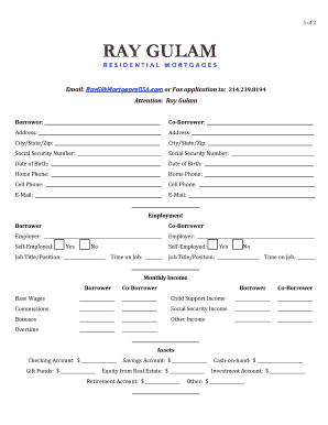 Residential Mortgage Prequalification Worksheet