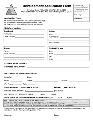 Development Application Form