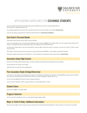 Dalhousie Undergraduate Application Form