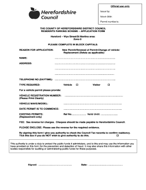 Resident Parking Permit Application