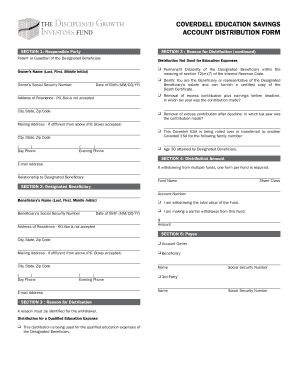 Coverdell Education Savings Distribution Form