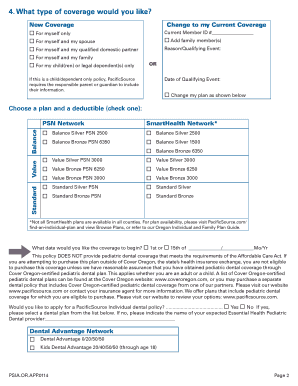 PacificSource Health Plans Individual and Family Policy Application