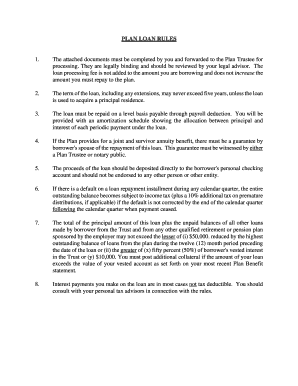 Retirement Plan Loan Application Form