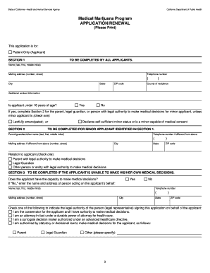 California Medical Marijuana Identification Card Application