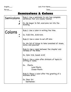 Cornell note example - Cornell Notes Colons Semicolons