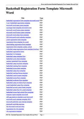 basketball registration form template word