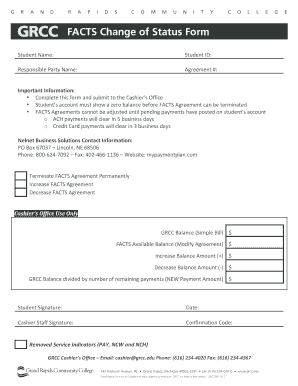 FACTS Change of Status Form