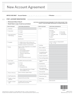 New Account Agreement Instructions