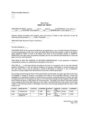 Short Form Deed of Trust