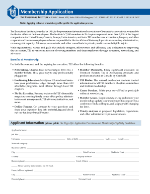 Tax Executives Institute Membership Application