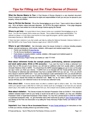 Final Decree of Divorce