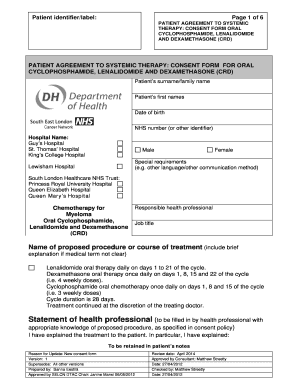 Patient Agreement to Systemic Therapy Consent Form