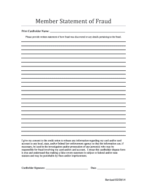 Member Statement of Fraud