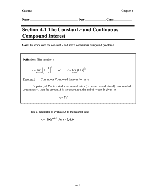 Calculus Chapter 4 Worksheet