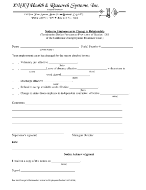 California Termination Notice