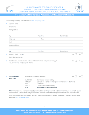 Clinic Package & Property Insurance Application