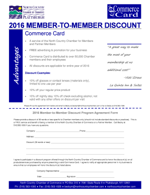2016 Member-to-Member Discount Agreement
