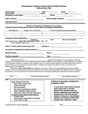 Seizure Care Plan