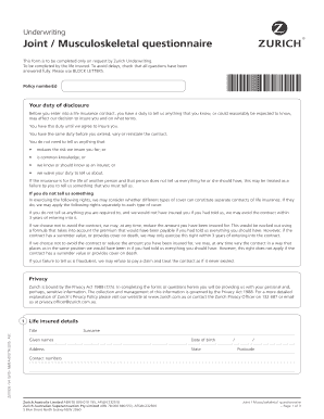 Zurich Joint Musculoskeletal Questionnaire