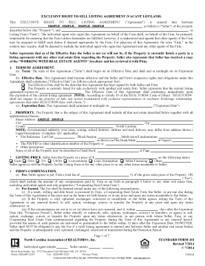 Exclusive Right to Sell Listing Agreement