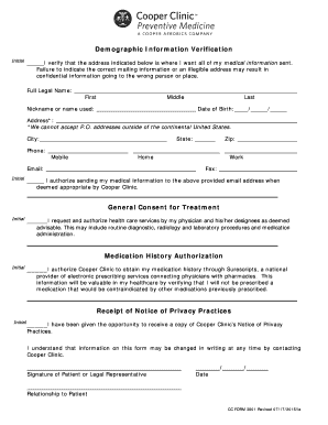 Cooper Clinic Exam Preparation Checklist
