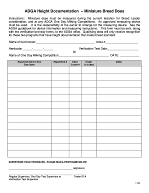 ADGA Miniature Breed Doe Height Documentation Form