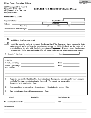 Weber County Records Request Form