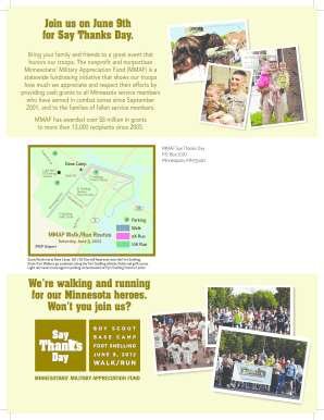 MMAF Say Thanks Day Registration Form
