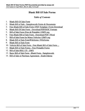 blank bill of sale form