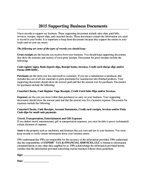 Business Supporting Documents