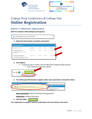 College Prep Conference Registration Form