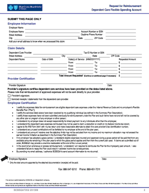Request for Reimbursement Dependent Care Flexible Spending Account