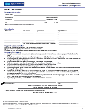Request for Reimbursement Health Flexible Spending Account