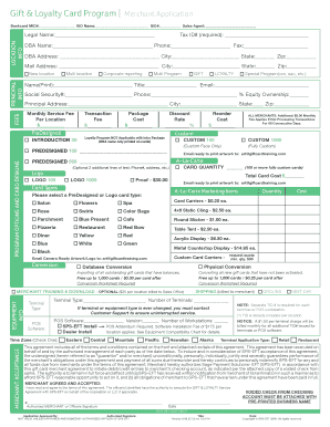 Gift & Loyalty Card Program Merchant Application
