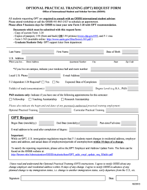 OPT Request Form