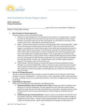 Dialectical Behavior Therapy Program Contract