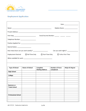 Employment Application Form