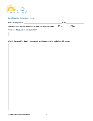 Confidential Complaint Form