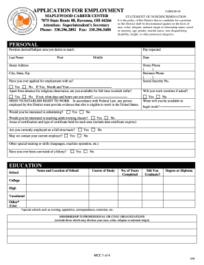 Application for Employment