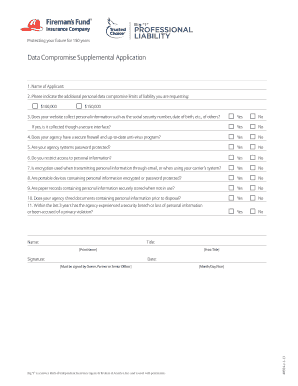 Data Compromise Supplemental Application