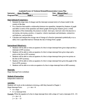 Math 4 Slope-Intercept Form Worksheet