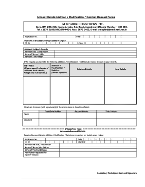 Account Details Modification Request Form