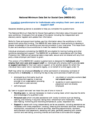 National Minimum Data Set for Social Care Location Questionnaire